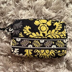 Vera Bradley Black and Yellow Floral Cosmetic Bag